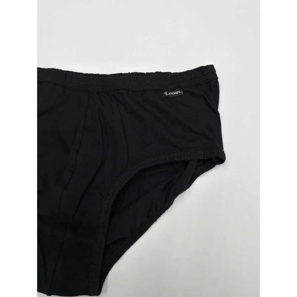 Jockey Elance 2 Poco Briefs Black Mens Size XL Combed Cotton‎ Comfort Pouch